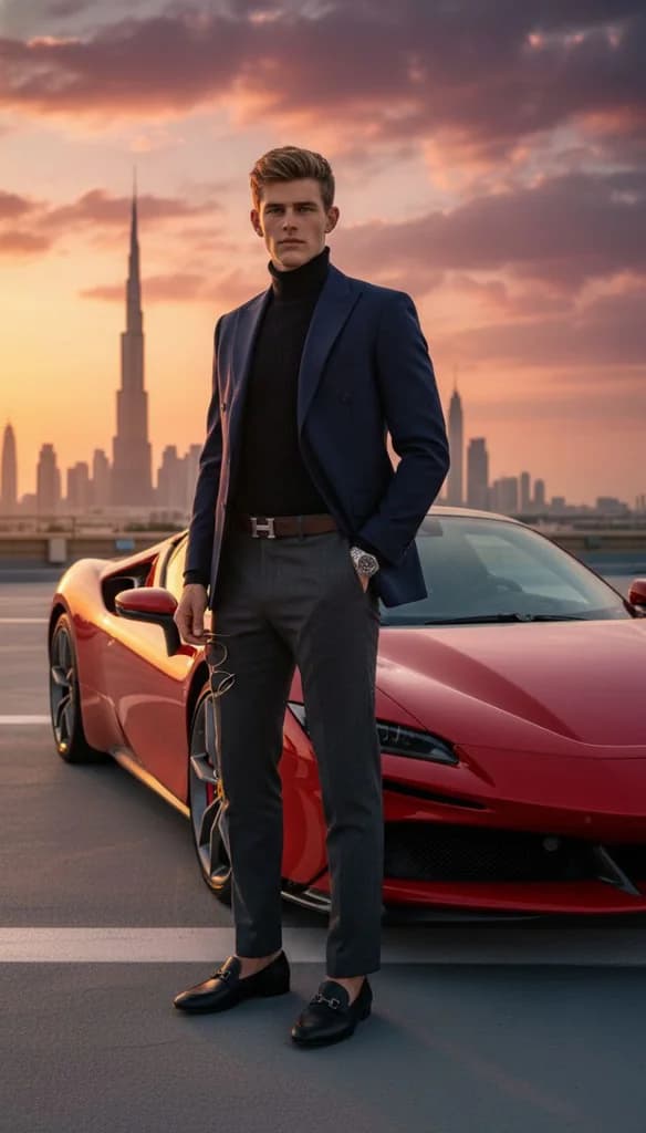 Ferrari на крыше в Дубае